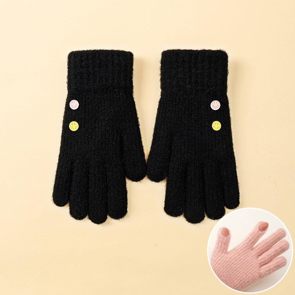 

Big Mouth Skiing Gloves Touch Windproof Cold Proof Gloves New Five-finger Gloves Black
