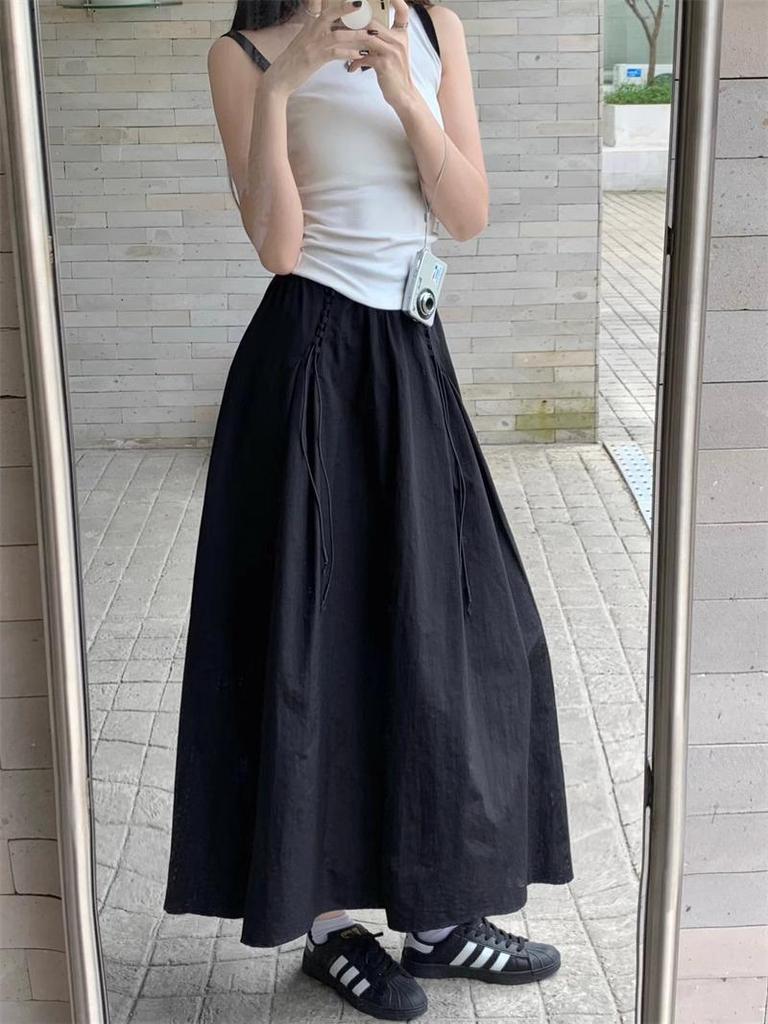 Plus-Size A-Line High Waist Skirt for All Seasons - Casual, Loose, and Slimming Design for Women