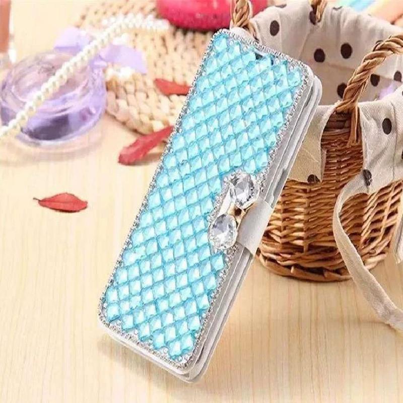 Iphone Style Flip Case With Water Diamonds Decoration Fashion Prevention Fall