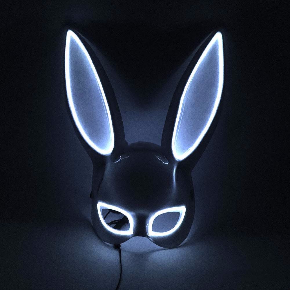 Headwear Mask Bunny Mask LED Light Party Props Led Light up Mask Party Mask Props Cosplay Mask
