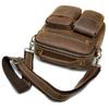 Men’s Genuine Leather Crossbody Messenger Bag - Top Layer Crazy Horse Cowhide, Large Capacity Shoulder Bag