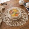 Heat Resistant Coasters for Dining Table Round Floral Lace Doily, Embroidered Coaster Place Mat, Insulating Foldable Kitchen Retro Doilies Teapot Vase