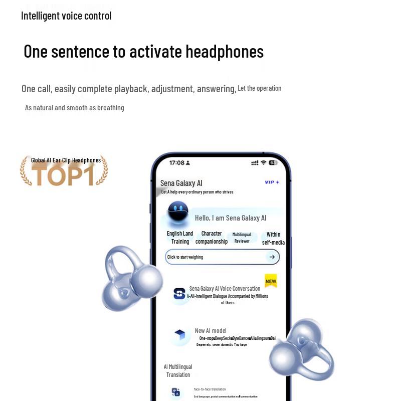 SANAG S8S Ultra Ear-Clip AI Translator Sport Bluetooth Headset