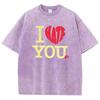 I Love You Yellow Letter Printingman Tshirt Graphic Hip Hop T Shirt High-Quality Fashion T Shirts Cute Daily Short Sleeved