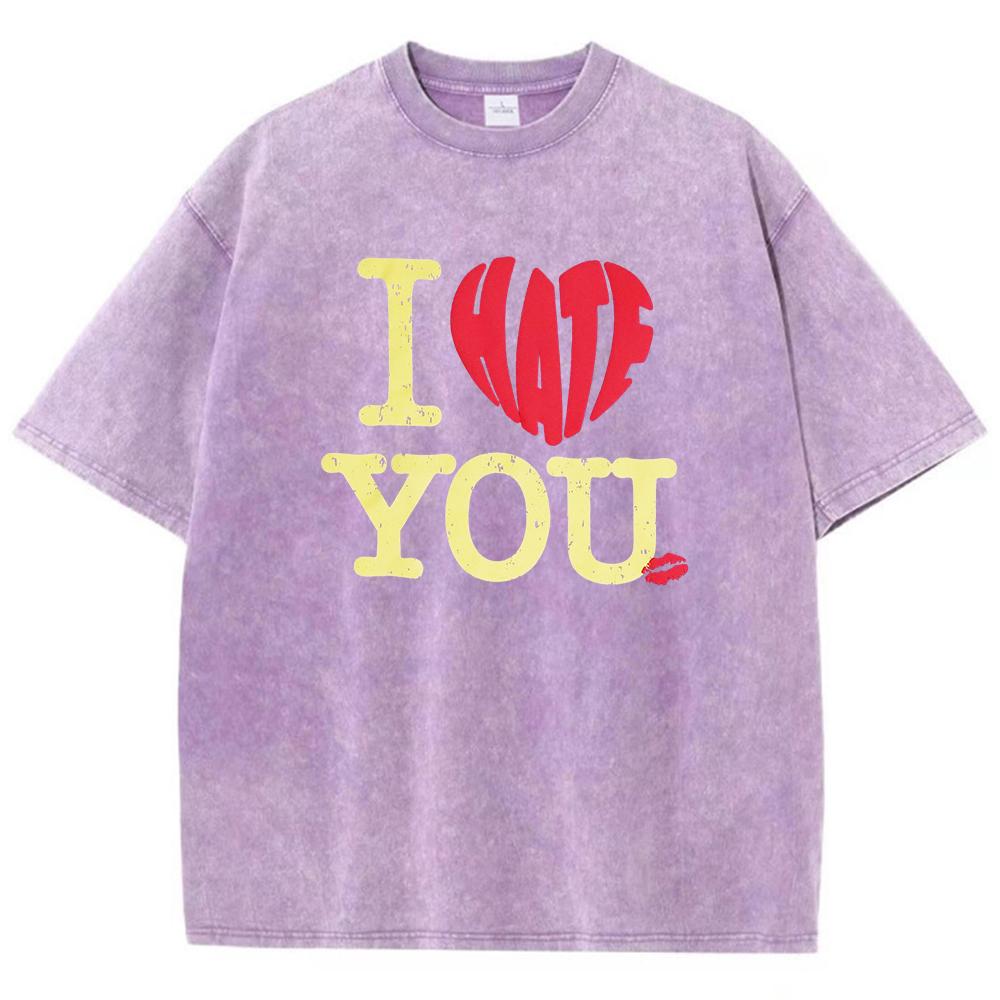 I Love You Yellow Letter Printingman Tshirt Graphic Hip Hop T Shirt High-Quality Fashion T Shirts Cute Daily Short Sleeved