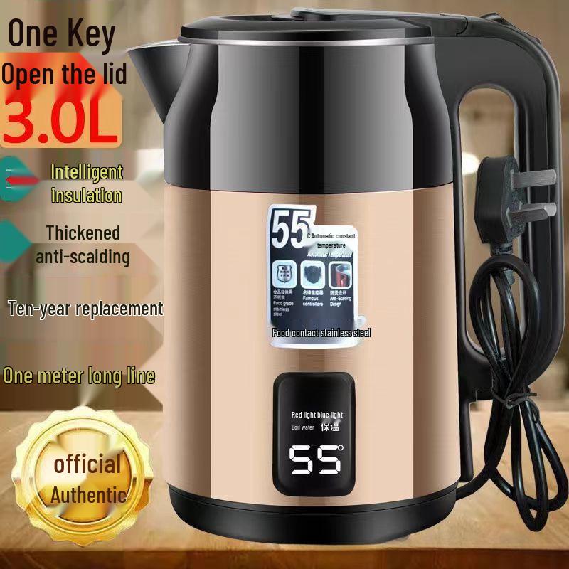 Large Capacity Electric Kettle with Auto Power-Off and Anti-Dry Burn Protection