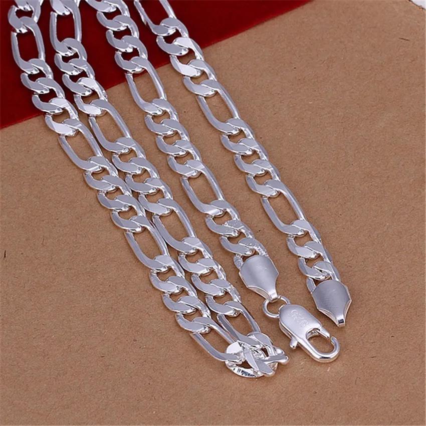 925 Sterling Silver Necklace Noble Women Men 8mm Chain Man Charm 40-75cm Fashion Jewelry