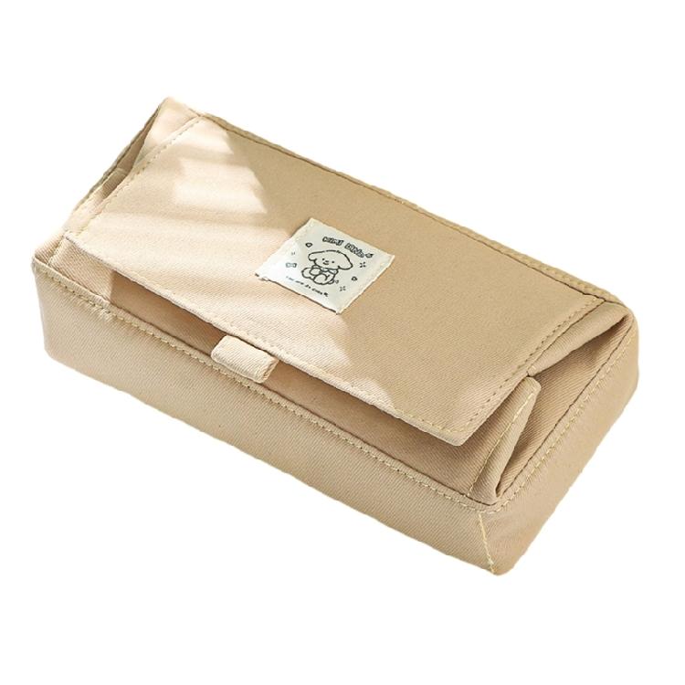 Multifunctionnal Pen Bag Canvas Pencil Case Large Capacity Pencil Case Travel Stationeries Bag коричневый