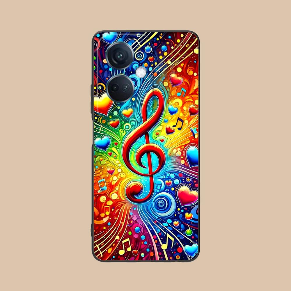 

Musical Note Staff Mobile Phone Case for OPPO Reno 14 13 12 11 10 9 8 7 6 5 F T Pro 5G Colorful Printing Cover Cellphones Pretty OPPO Reno5 5G
