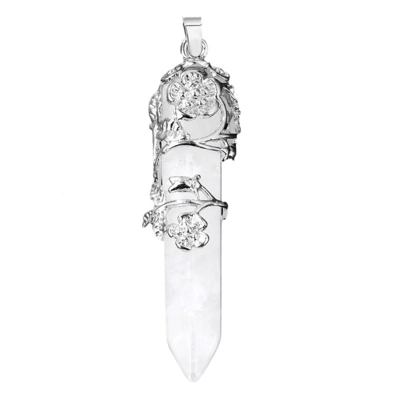 

Crystal Drop Necklace Pendant Smooth Polish Flower Wrapping Charm Comfortable Jewelry Accessories For Fashion Enthusiasts