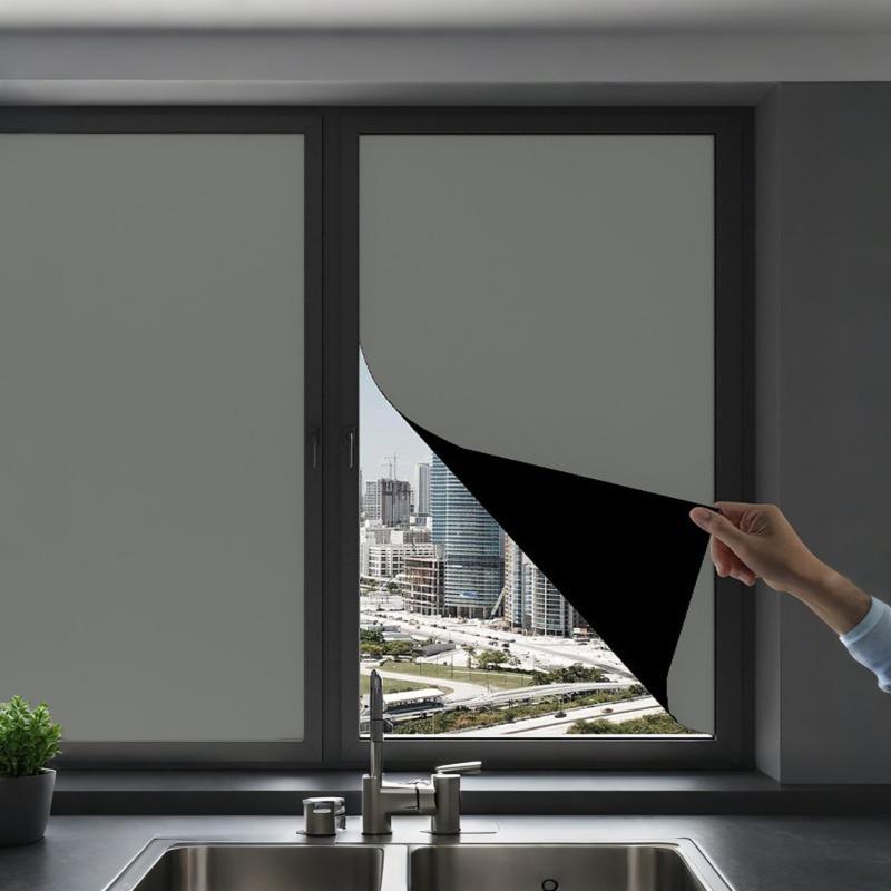 1PC Portable Blackout Curtains for Bedroom, Easy Install No Drill Blackout Shades&Blinds for Indoor Windows Self Adhesive Tapes