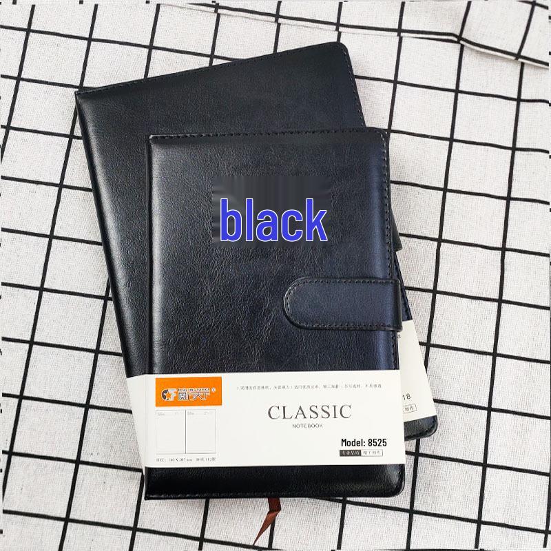 Professional Leather Cover Notebook with Buckle - Ideal for Business Meetings and Diary Entries B5 with Buckle чёрный