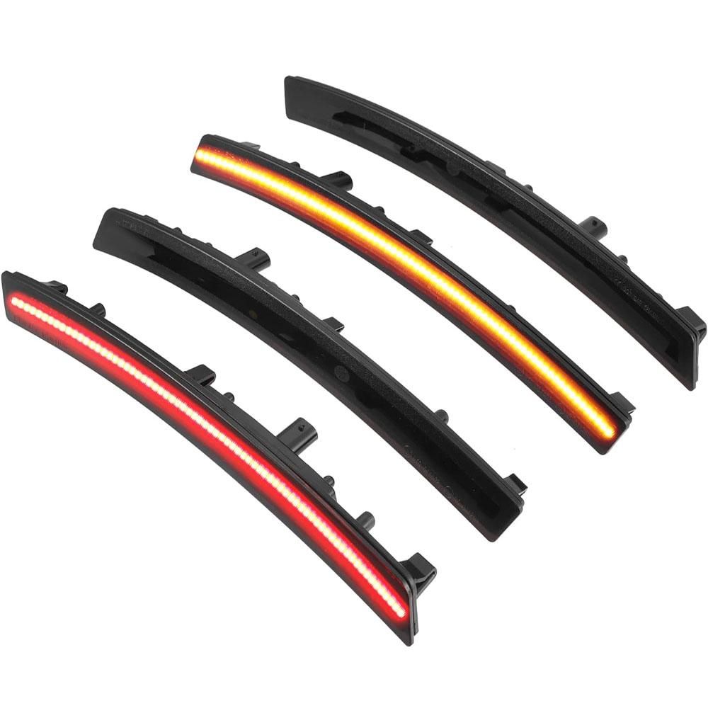 4Pcs Smoked LED Side Marker Light Lamp Red Amber For Chevy Corvette C7 2014-2019