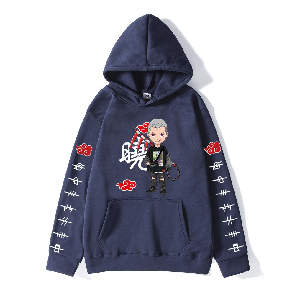 Autumn Winter Naruto Akatsuki Character Printed Hoodies Fashionable Casual Warm Sports Long Sleeved Men's and Women's Unisex Hooded Sweatshirts