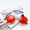 Fashion Circle Metal Sunglasses for Women Men Retro Round Colorful Lens Hippie Sunglasses Disco Party Glasses