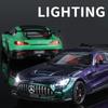 Simulation 1:24 Benz AMG-GT Super Car Model with Sound and Light Collection Diecast Miniature Voiture Home Decor Boy Car Toy