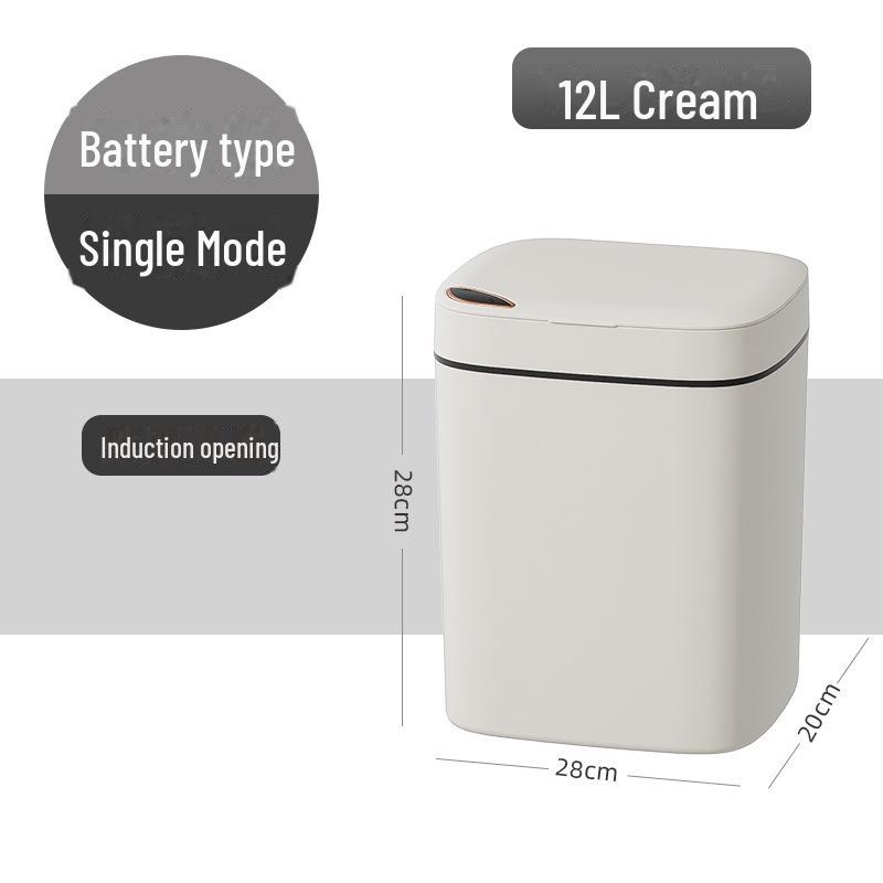 High-end smart household trash can with motion sensing, ideal for kitchen and bathroom. Deodorizing, spacious, and stylish design.