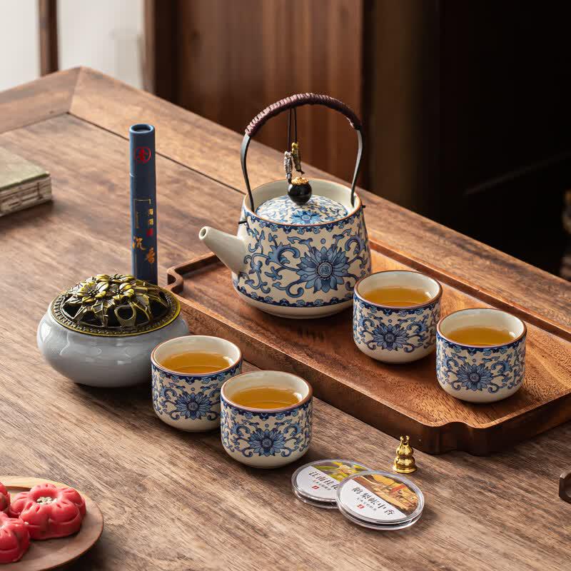 De ou Starlight Traditional Chinese Gongfu Ceramic Tea Set