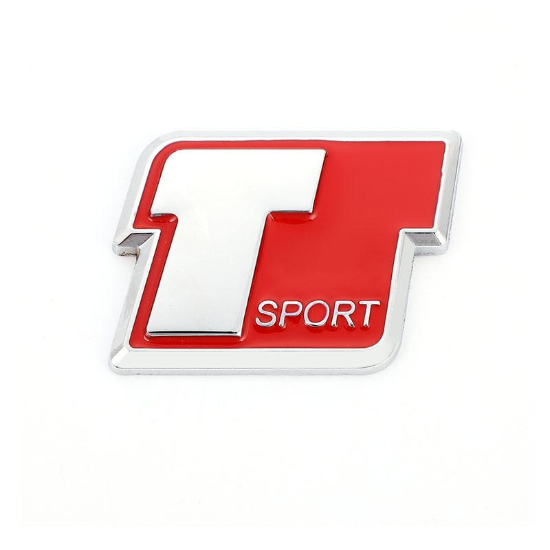 Metall Bil T Sport Logo Bagasjelokk Karosserimerke Emblem Dekaler Klistremerke For 8-6 P-rado C-HR S-UPRA C-orolla Prius Y-ARiS Hilux C-amry R-AV4