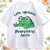 Life Update Everything Hurts Funny Frog Graphics Tshirts Unisex WOMEN NEW Hip Hop Casual Clothes Short Sleeve 100 Cotton T Shirt