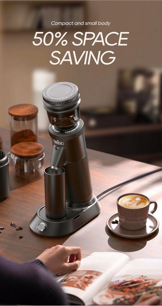 HiBREW G5 Electric Coffee Grinder, 48mm Conical Burr, 36 Gears Grinding Adjustable, for Espresso/Turkish/Pour Over/Mocca/Drip Coffee