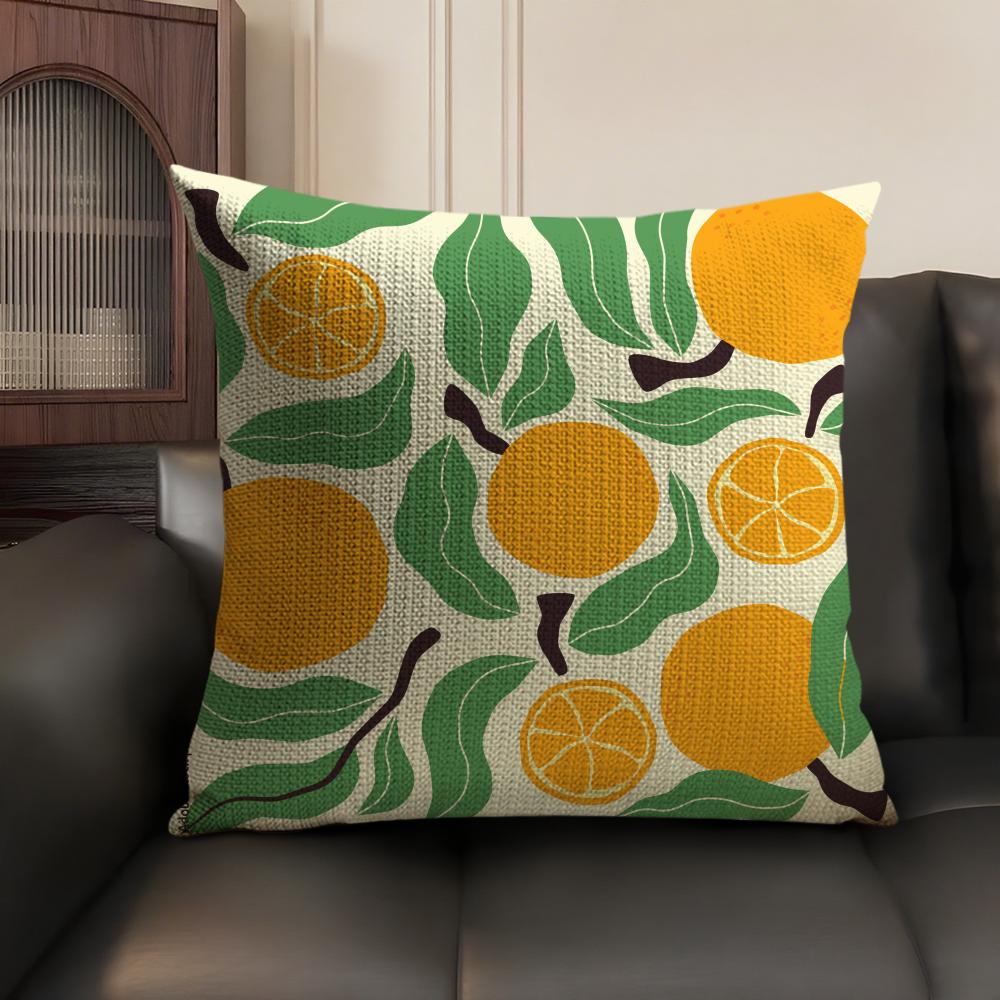 

Fruit Cut Art Ins Simple Cushion Cover Natural Linen Organic Fabric DoubleSided Printing Sofa Home Decor Gift Pillow Case 30x30cm