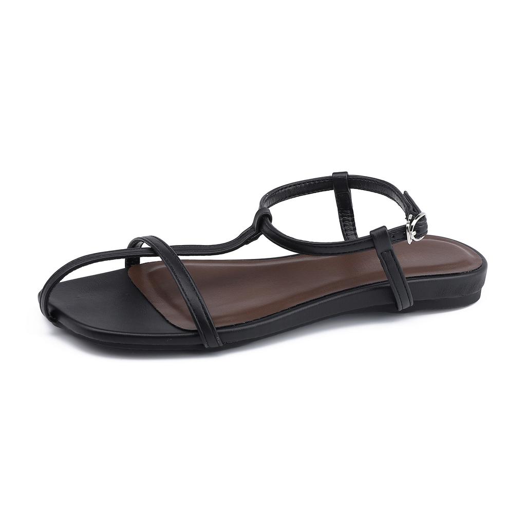 Summer New Flat-bottomed Cool Slippers Women Wear High-end Sense Daily Versatile Fairy Style Sandals Women Fashion Not Tired Feet
