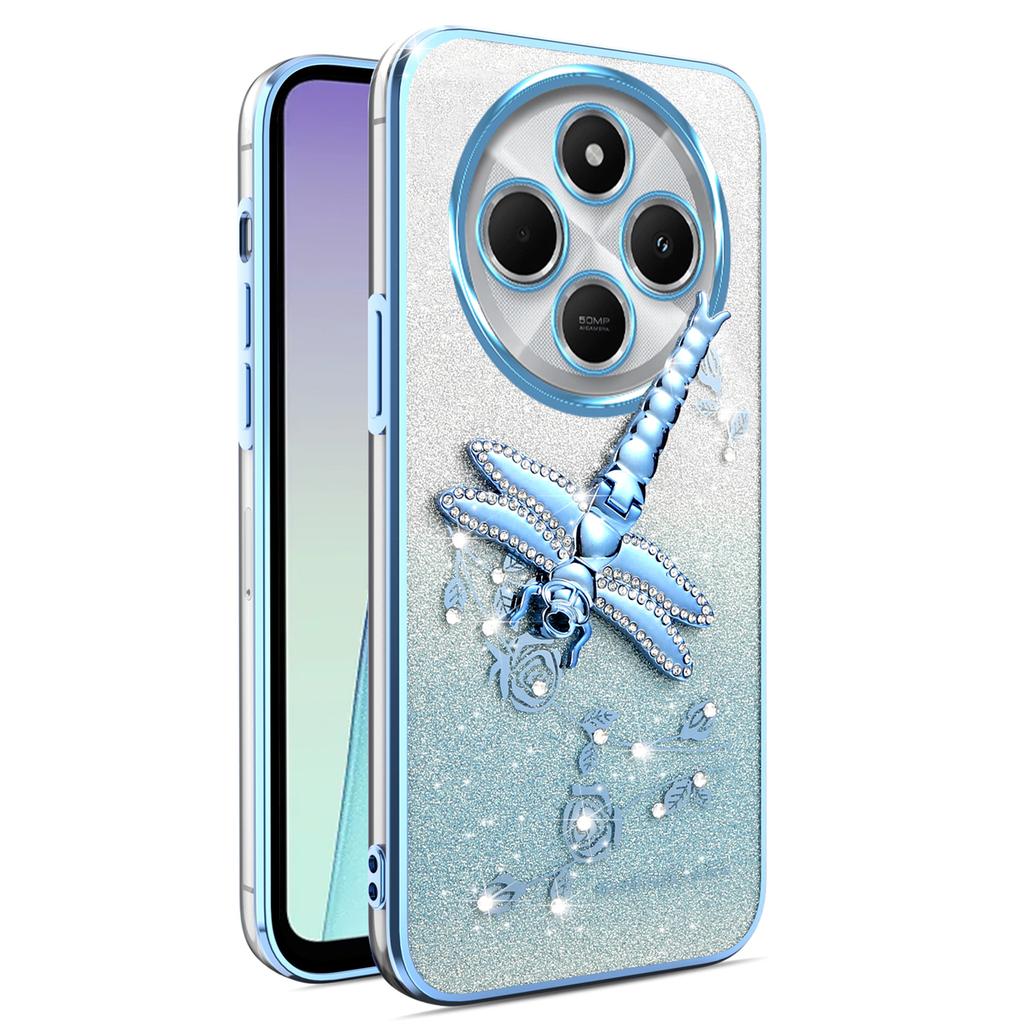 KADEM For vivo Y300 Pro 5G Case Dragonfly Kickstand TPU Flowers Glitter Phone Cover