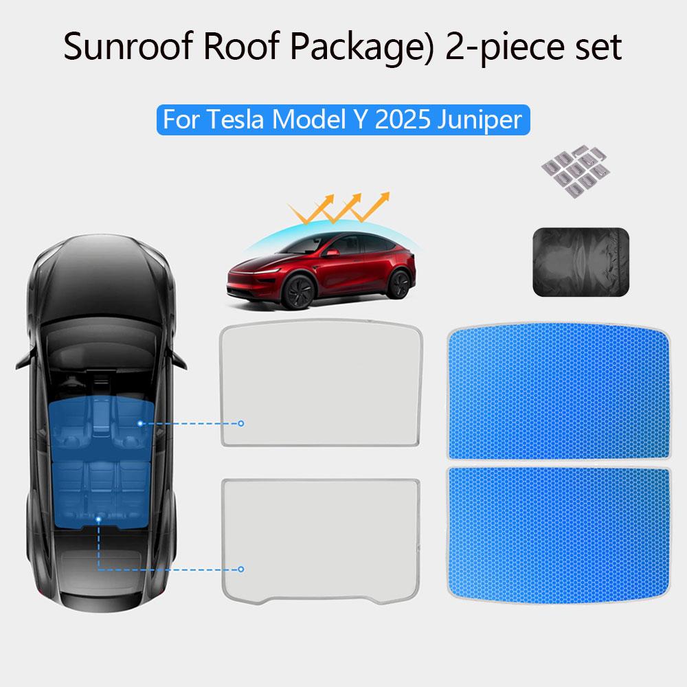 Sunshade Roof for Tesla Model Y Juniper 2025 Never Sag Nano Ice-Crystal Heat Insulation Glass Roof Shade Model 3 Highland 2024