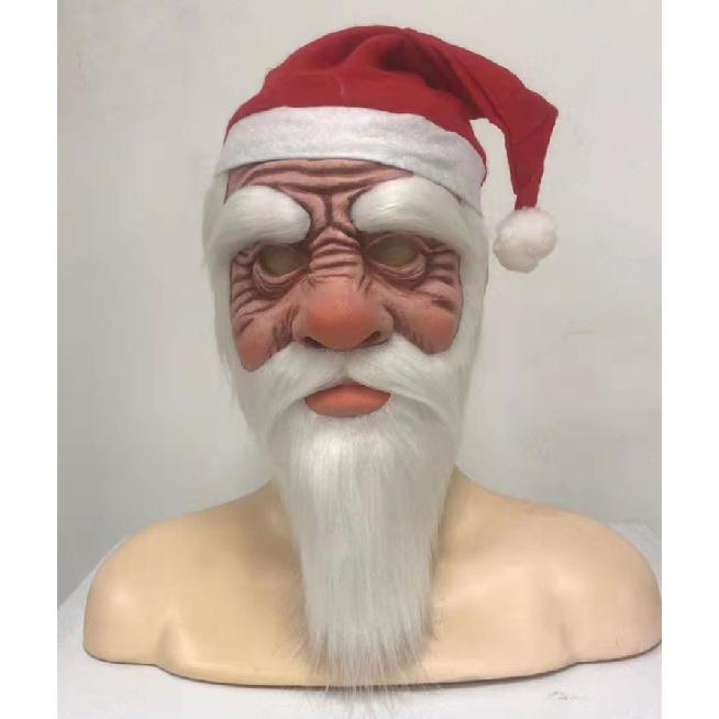 Santa Claus mask  Santa Claus wig and beard, old man face mask, funny mask, Halloween mask Santa Claus B