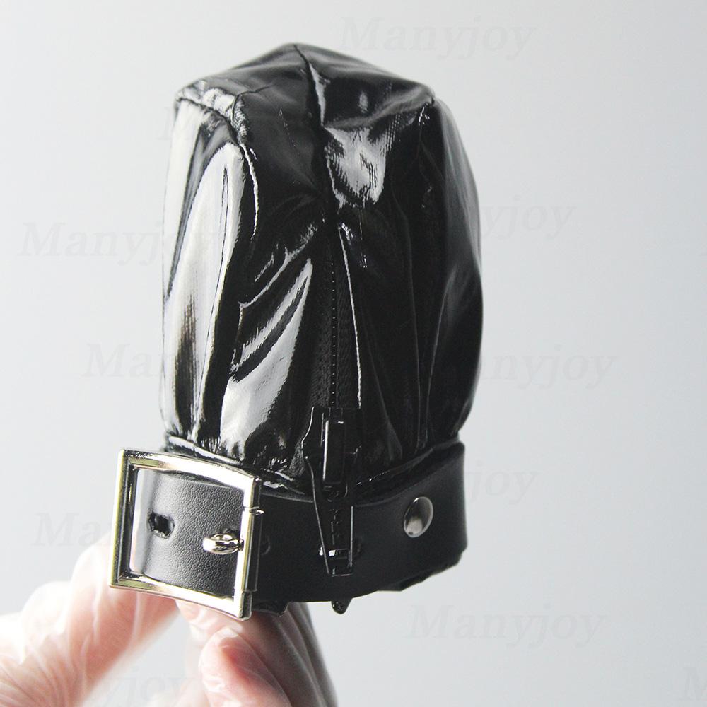 Manyjoy Lackleder Ball Keuschheitsvogelkäfig Penis Hülle Hoden Sack Keuschheitskäfig mit Schloss Lätzchen Männlich Sexspielzeug für Männer