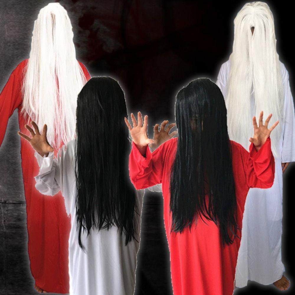 White Red Halloween Costumes Scary Masquerade Clothes Funny Female Ghost Costume  Performance Suit