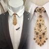 English Gentleman Style Men Ties Metal Rhinestone Necktie Formal Business Ties Women Necktie