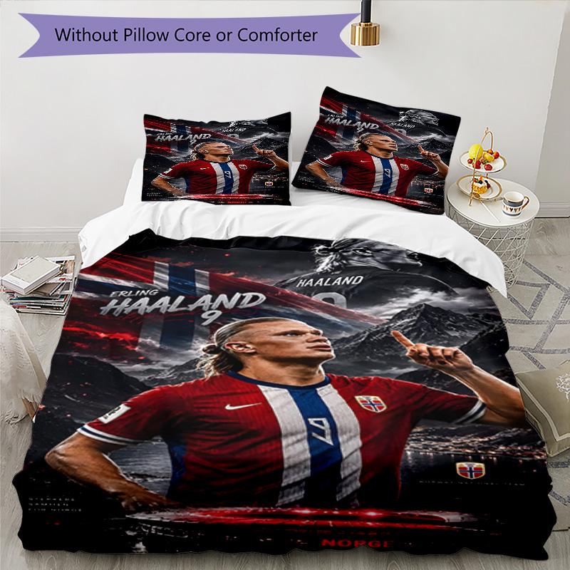 3pcs Haaland9 Design Cover Set - HD Printed Bedding with 1 Cover and 2 Pillowcases - Perfect for Home and Dorm Decor