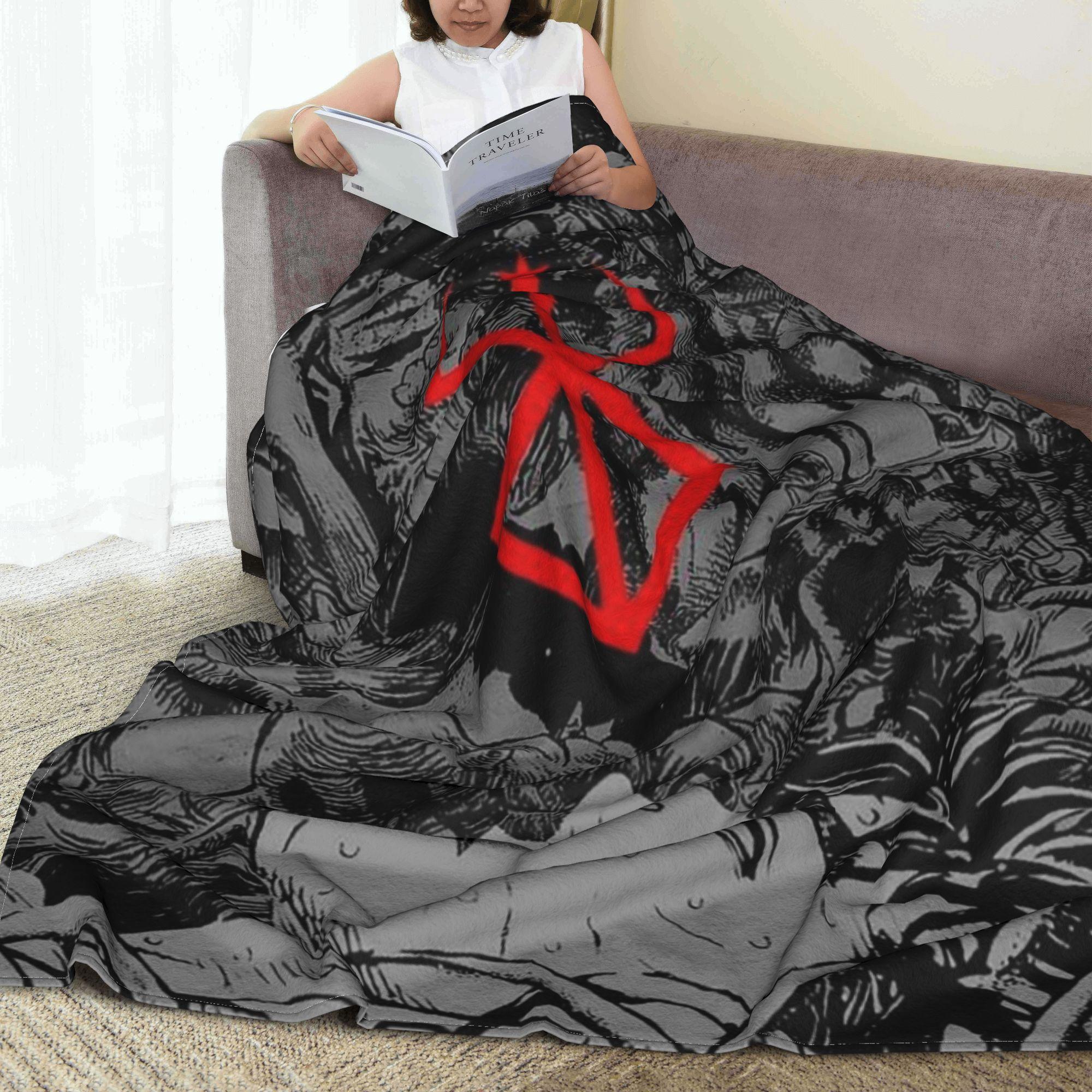 Exquisite Fashion Items Unisex Japan Anime Berserk Swordsman Manga Guts Blankets Warm Flannel Sofa Throw Blanket For Bedroom Outdoor Throws Bedspread Quilt