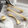 WV Kitchen Cabinet Storage Handles 96mm 128mm Brushed Gold Cupboard Door Dressers Pulls Drawer Knobs Furniture Decorate Hardware