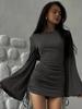 Women's Commuting Fashion Sleeve Drawstring Hip Dress For Women