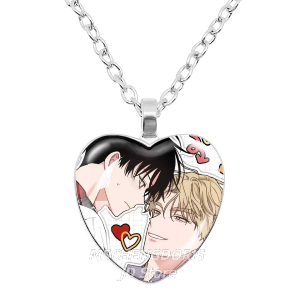 Low Tide In Twilight Anime Necklace Taeju YEO Euihyun KIM Glass Cabochon Heart Shaped Pendant Necklace Charm Jewelry Gift