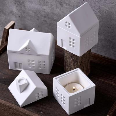 House Shape Candle Jar Silicone Mold DIY Handmade Houses Plaster Casting Molds Concrete Resin Craft Gift Making Tool Home Decor