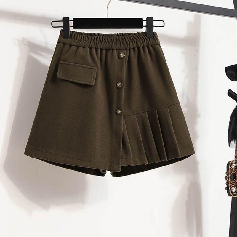 

Женские шорты Универсальные Хлопковые Однотонные Эластичные Свободные Повседневные Большого Размера Короткие Юбки Брюки XXXXXL коричневый