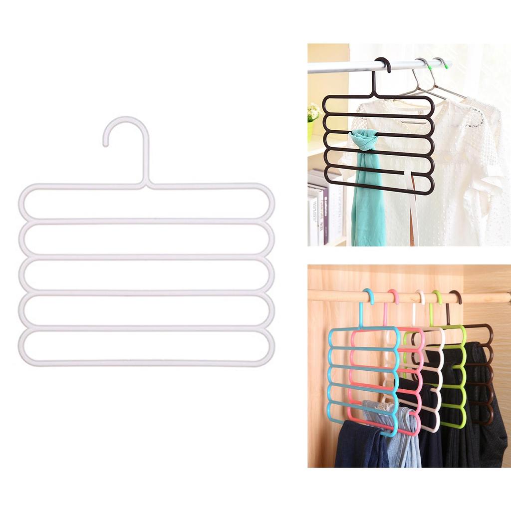 5 Layers Trousers Pants Hangers, Multifunctional Clothes Organizer, Space Saving,