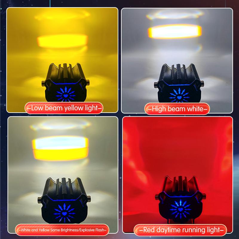 Motorcycle LED Auxiliary Light Kit, Spotlight Driving Fog Lights, Off Road Work Light,For Tractor Truck ATV UTV SUV Boat,12V-65V LED Headlights,
