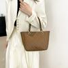 Elegant White Quilted Chain Tote Bag For Women With Soft Pu Material And Trendy Aesthetic