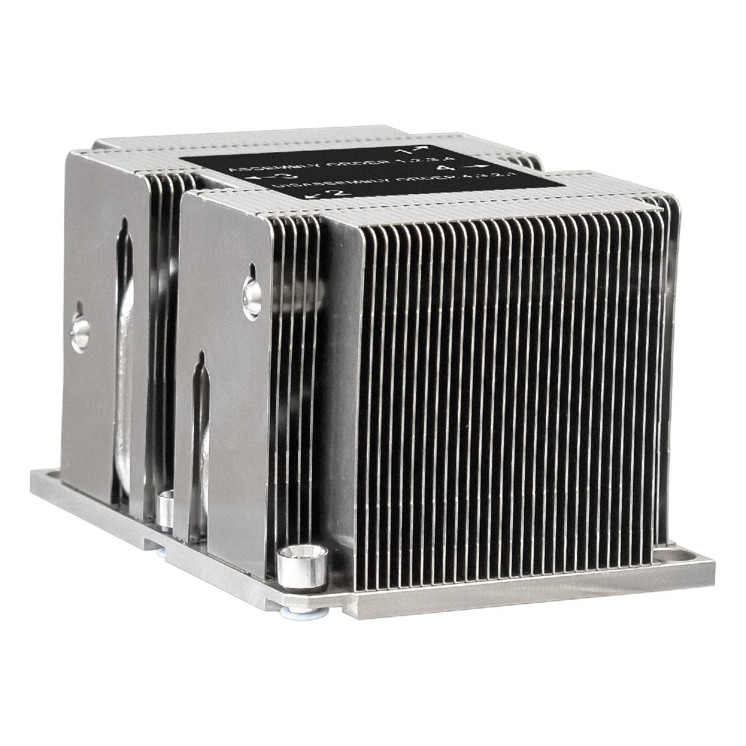 

Радиатор процессора Exegate Esnk-p0068ps 2u 3647 cu al cu 2u 4 тепловые трубки Lga3647 Tdp 205w 390g на винтах с термопастой в розничной упаковке