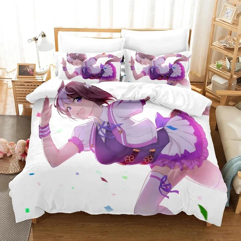 

3D Print Anime Pretty Derby Bedding Set Boys Girls Twin Queen Size Duvet Cover Pillowcase Bed Boys Adult Home Textileextile EU single(135x200cm)