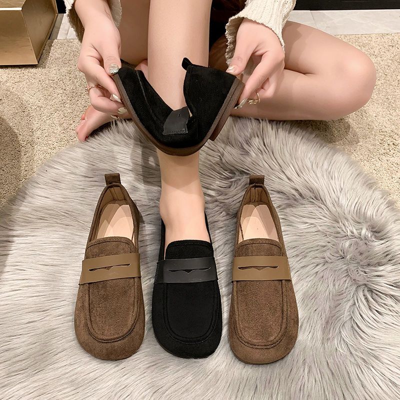 Fashion Loafers Shoes for Women Round Toe Black Slip-on Woman Flats Casual Comfortable and Elegant Dress Cheap Clearance Fashionable Non