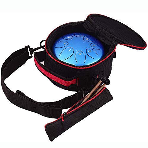 Musfunny 6-inch 8-Note Steel Tongue Drum with Musical Instrument, Percussion, Music Sheet Music, Mallets, and Storage Bag - Steel Drum for Music Educa