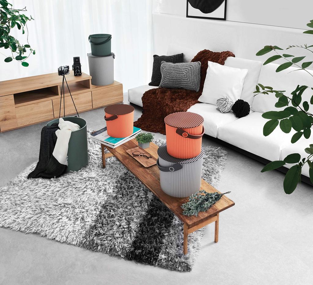 Yawata Kasei Omnioutil Natural Luxe 20L Bucket with Lid, Luxe Gray, LL, Made in Japan (Product Code: 234890)