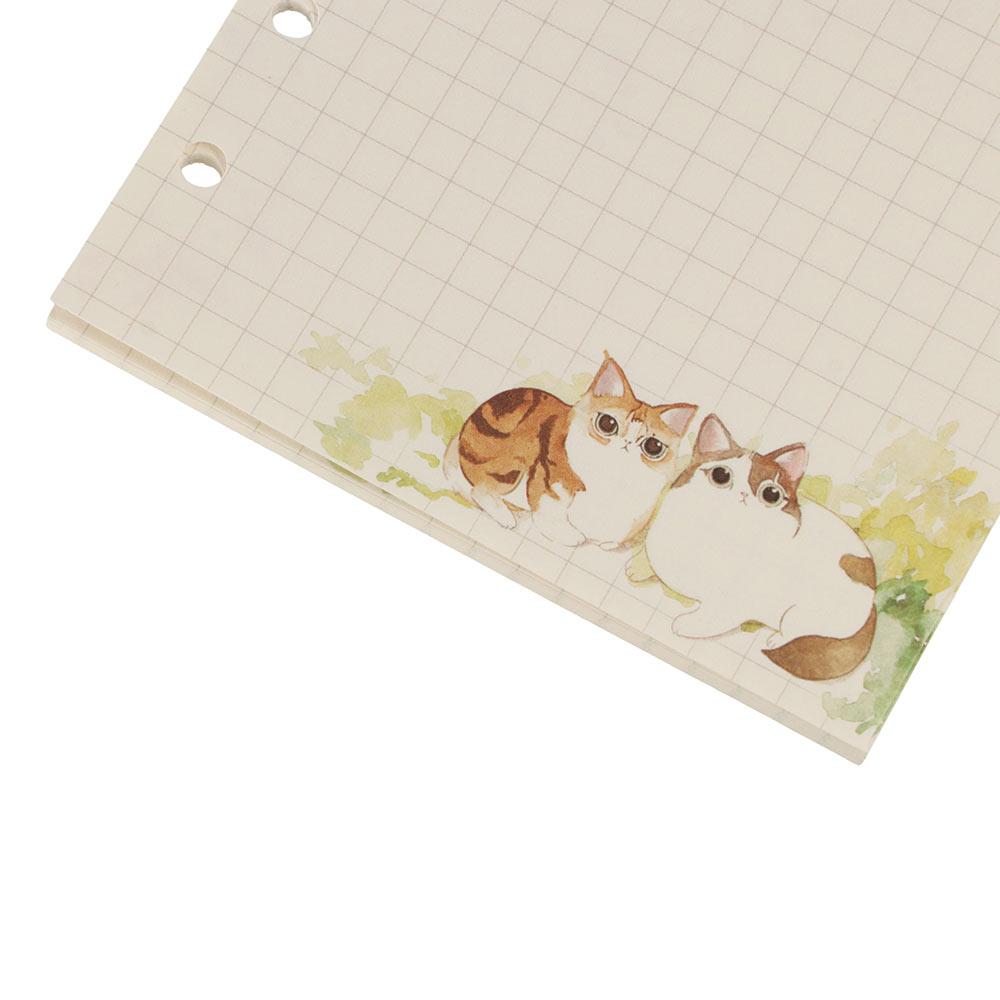 Guest Book Notebook Refill Grid Pages Notebook Binder Sakura And Cat Binder 80 Sheets Loose Leaf A6 Notebook Inner Pages