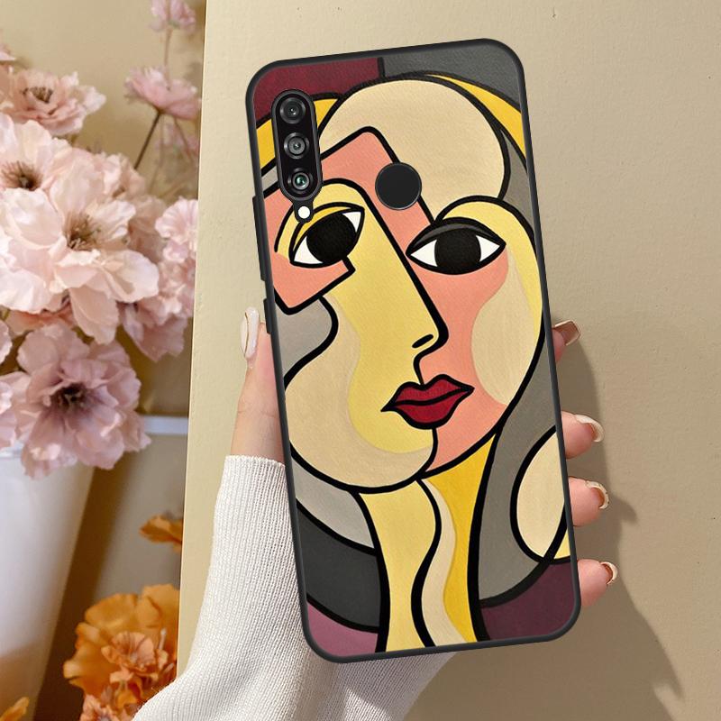 Abstract Portrait Art Painting For Huawei Nova 10 SE 9 3i 7i 8i 11i 12i Y73 Y90 Y70 Y72 Y61 Y91 P60 Pro P40 P30 Lite Case